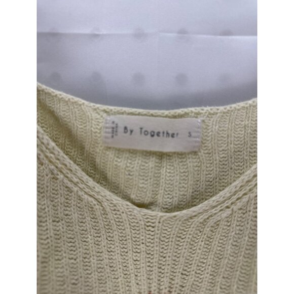 By Together Yellow Floral Knit Tank Top Size Small Cotton Cropped - Picture 3 of 7